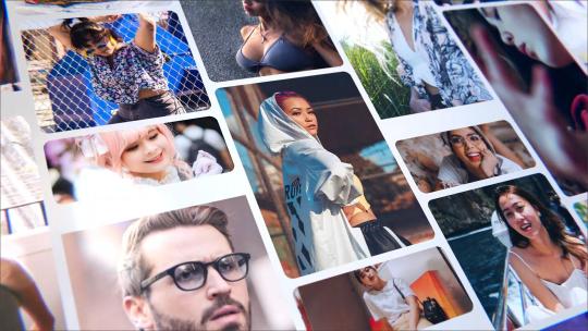 照片汇聚LOGO片头视频模板