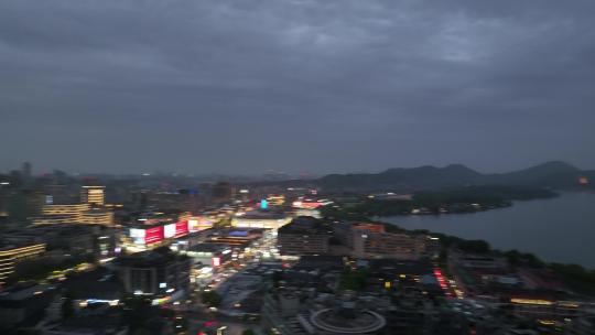 杭州西湖傍晚夕阳