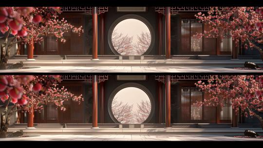 中国古风庭院落花宽屏5高清在线视频素材下载