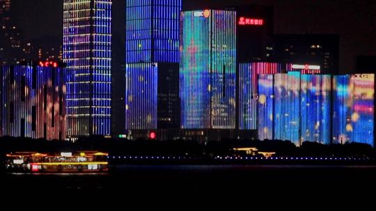 杭州城市阳台迎亚运灯光秀