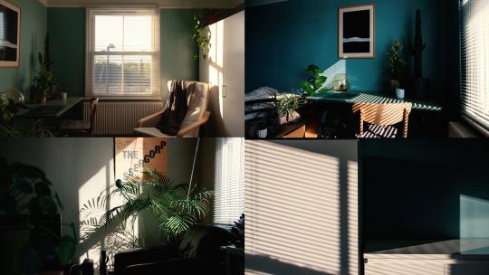 室内屋内窗户光影变化百叶窗阳光照射时光
