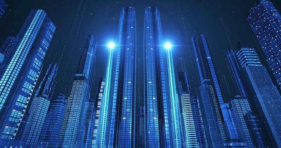 科技城市智慧城市光效穿梭4k素材