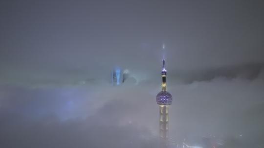 上海摩天大楼地标建筑夜景灯光秀