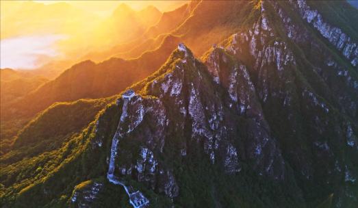 【合集】长城日出山脉大气磅礴航拍宣传片