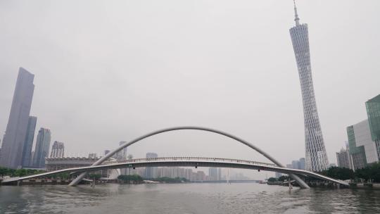 【4K50P】广州城市风光广州塔海心桥视频素材模板下载