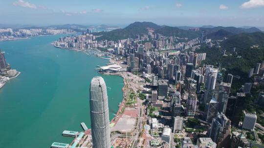 航拍中国香港港岛高楼大厦城市建筑大景