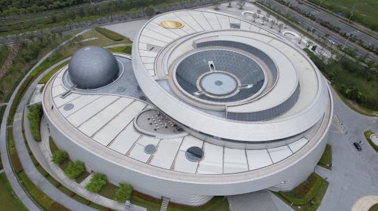 航拍·上海天文馆· 空镜头视频素材模板下载