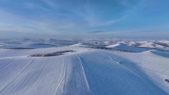 航拍4K内蒙古雪域雪原风光视频素材模板下载