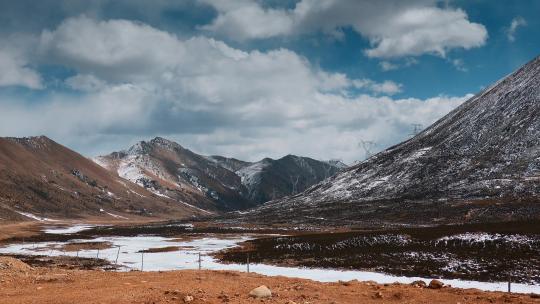 西藏旅游风光318国道冰河雪山牧场