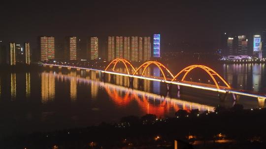 长沙岳麓区夜景航拍