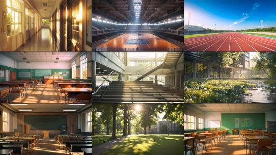 毕业季学校校园操场教室