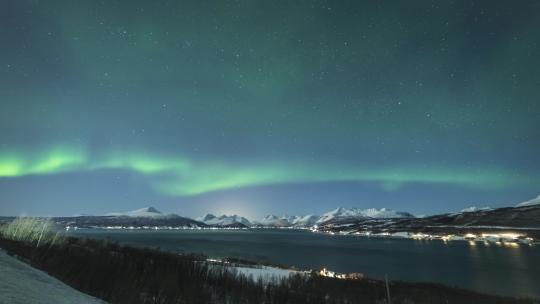 冬季挪威的北极光4K