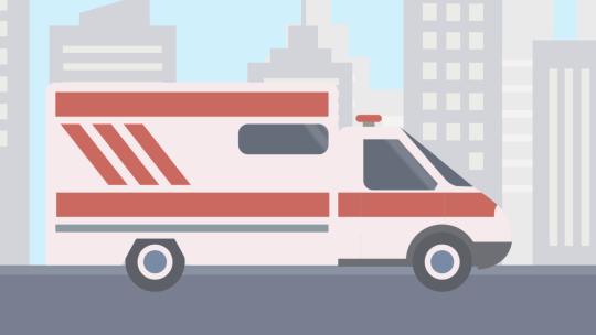救护车在城市都市街道