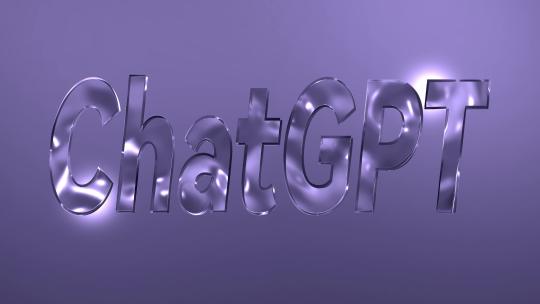 ChatGPT字体的动态流体金属纹理循环背景