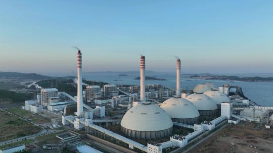 航拍福建漳州龙海后石电厂煤炭火力发电厂