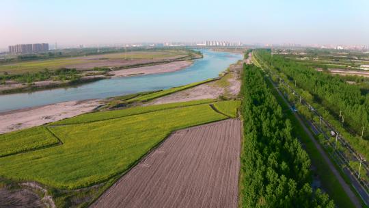 渭河两岸风光 河流 河道