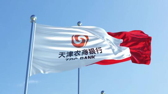 天津农商银行旗帜视频素材模板下载