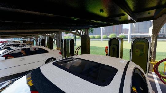 新能源电动汽车充电站和充电桩视频素材模板下载