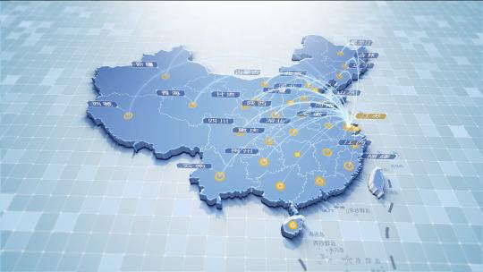江苏辐射全国各省市区地图AE视频素材教程下载