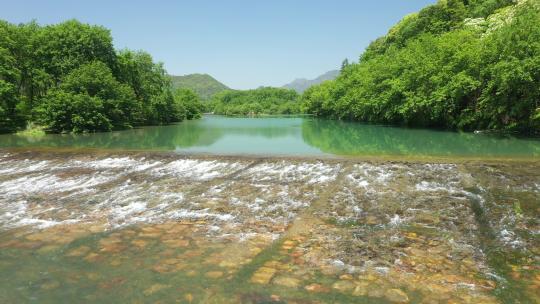 航拍浙江温州楠溪江自然风景