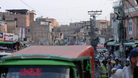 巴基斯坦伊斯兰堡城市道路人流地拍视频素材模板下载