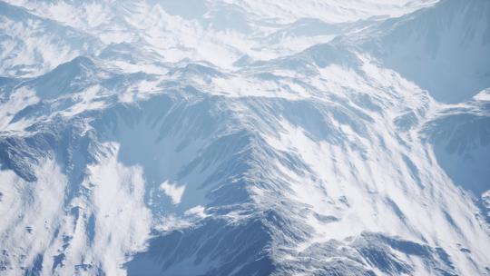 4k航拍冬天冰雪雪山山地山脉