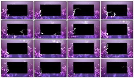 紫底白花动态边框素材遮罩