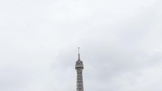 倾斜在巴黎埃菲尔铁塔法国4K2160p超高清视频-典型的法国符号旅游埃菲尔阿加