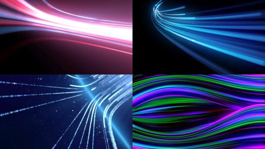 【合集】抽象流动彩色线条背景科技