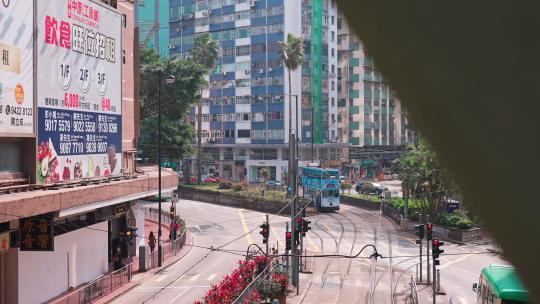 香港铜锣湾城市交通车流