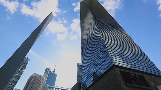 上海外滩城市地标建筑群延时摄影