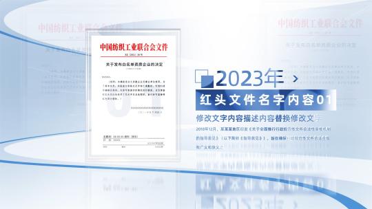 简洁明亮红头文件展示