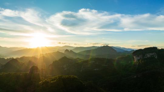 【4K】武夷山风景大王峰日落航拍延时