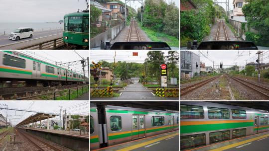 镰仓日本铁路轨道交通高清在线视频素材下载