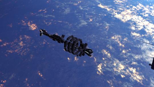 空间站围绕地球运行4K