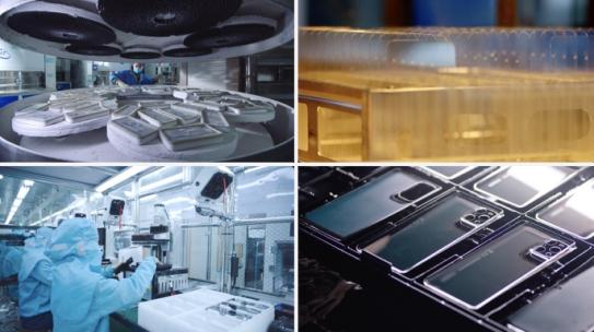 手机生产流水线 手机面板背板生产流水线高清在线视频素材下载