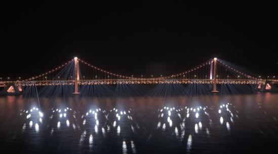 大连星海跨海大桥夜景灯光秀4k