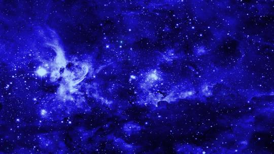 宇宙星云穿梭璀璨光芒蓝色银河星空背景视频