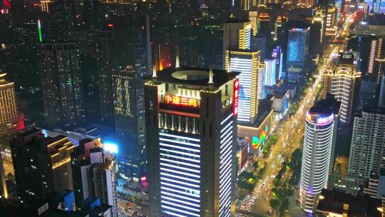 武汉中南路夜景航拍延时