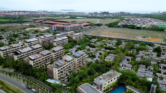 海南省三亚市海棠湾后海村航拍建筑与风景