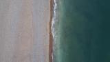 海岸线海浪冲刷海滩沙滩高清在线视频素材下载