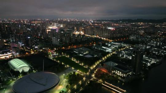 浙大紫金港夜景航拍