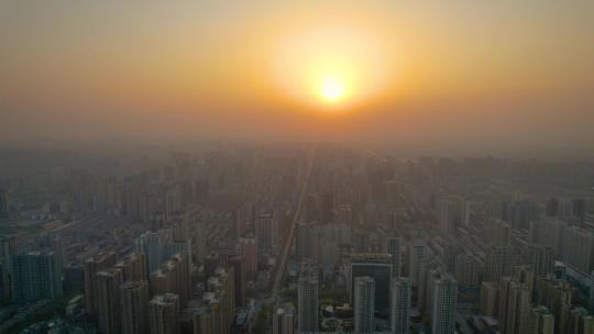 城市夕阳