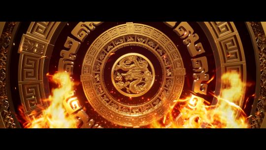 火焰金属龙图腾龙纹高清在线视频素材下载