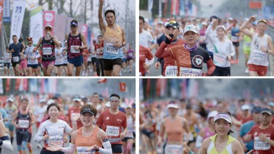 马拉松运动员慢镜头视频素材高清在线视频素材下载