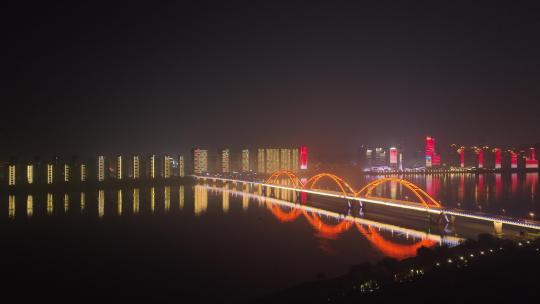 长沙岳麓区夜景航拍