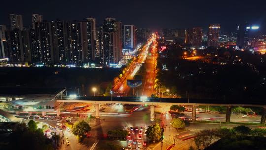 重庆城市交通延时夜景