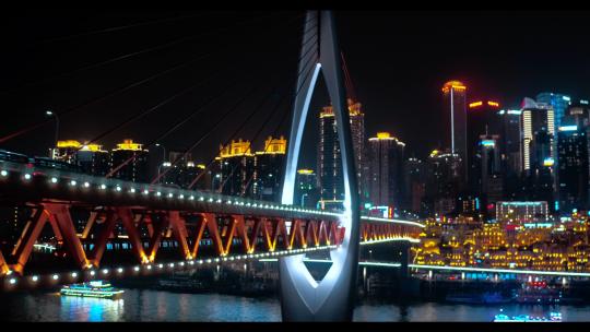 重庆千厮门大桥轻轨视频素材模板下载