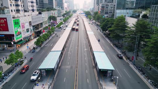 城市BRT快速公交站台过道长廊视频素材模板下载