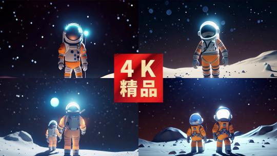 宇航员公仔玩偶探索星球高清在线视频素材下载